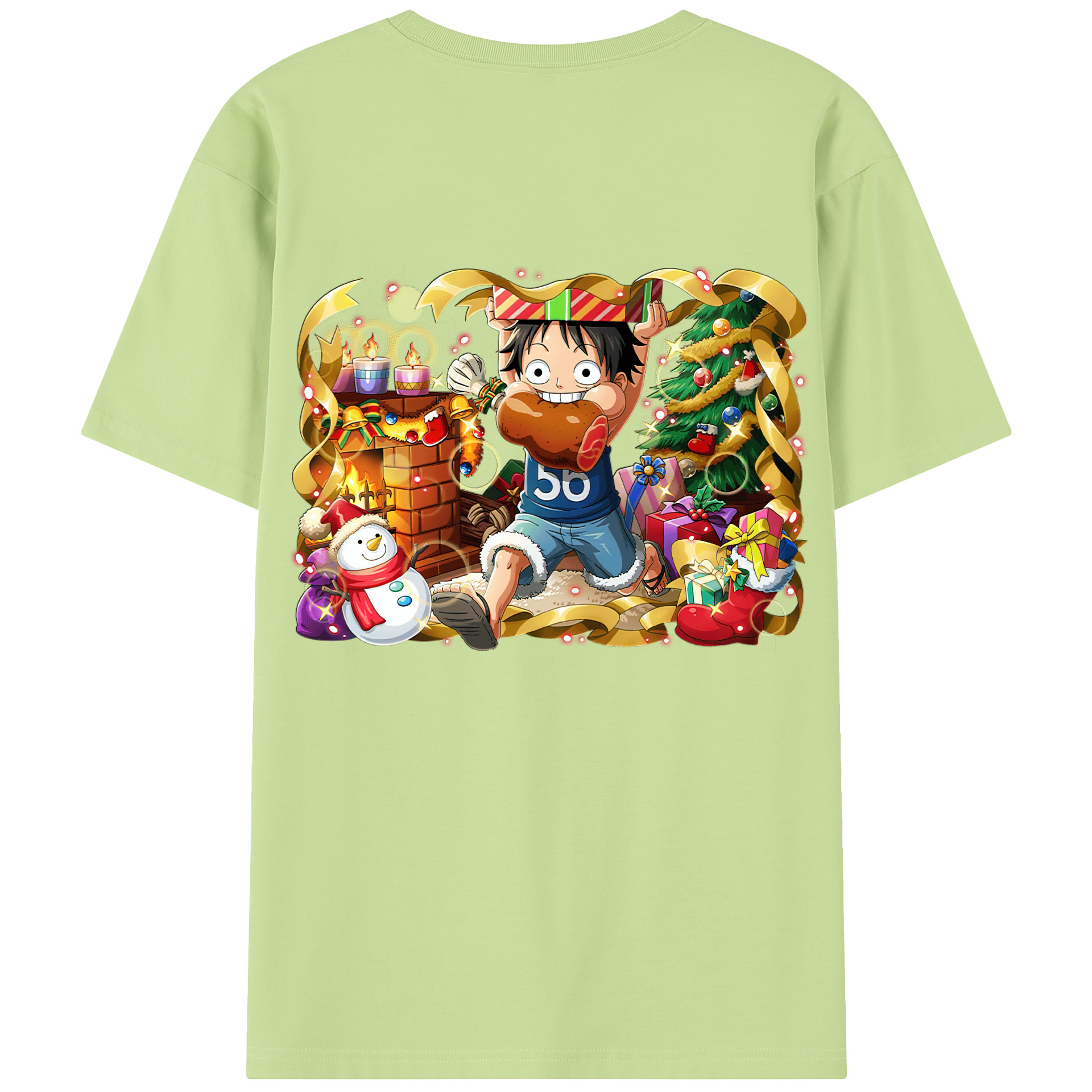 ワンピース モンキー・D・ルフィ ONE PIECE Monkey D. Luffy 綿100％半袖Tシャツ（背面プリント）